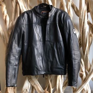 Black 1972 Dainese leather jacket